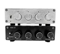 HIFI Lossless 1 Input 4 Output HUB Audio Distributor Signal Selector Switch Source Switcher Volume Amplifier(Silver)