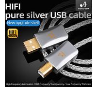 Hifi Pur Argent Usb Câble Hifi Notaires Radiateur Audio Otg Câble 3.0 Mise À Niveau Câble A-B Port Ordinateur Mixeur Câble - Type Upgrade A To B-0.75 M
