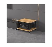 HiFi Stand Médias AV, Armoire pour composants stéréo, étagère en bois, tour audio, platine moderne, console multimédia, support de cinéma maison, bureau(Natural,2 Tier)