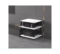 HiFi Stand multimédia AV, armoire pour composants stéréo, étagère en bois, tour audio, platine moderne, console multimédia, support de cinéma maison, bureau(Weiß,3 Tier)