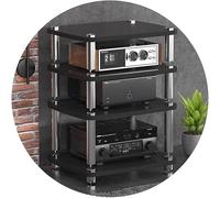 HIFI Support d'armoire audio - Étagère audio en MDF à 4 couches avec pieds amortisseurs de chocs pour platines, amplificateurs et appareils audio - Solution de rangement stable pour les amateurs de