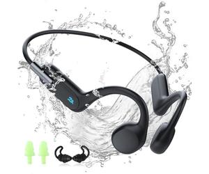 HIFI WALKER Casque à Conduction Osseuse avec Lecteur MP3 Étanche pour Natation IPX8, Écouteurs sans Fil Open-Ear, Bluetooth 5.3 Lecteur de Musique 32 Go pour la Course à Pied, Le vélo