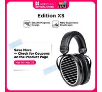 HIFIMAN Edition XS Casque Hi-Fi magnétique planaire à dos ouvert sur l'oreille pleine taille avec aimants furtifs, bandeau réglable noir