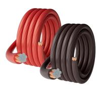 HiFind True Spec Câble d'alimentation/de terre de calibre 4 4 AWG 4,6 m noir + câble rouge de 4,6 m, transparent, flexible, doux au toucher, pour voiture, haut-parleur, solaire, marine, générateur