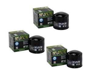Hiflo HF202 Lot de 3 filtres à huile pour Honda Kawasaki