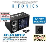 HiFonics ATL12BPA - SUBBOX ATLAS ACTIV Single BANDPASS avec amplificateur de 460 watts RMS Class-D de la gamme ATLAS