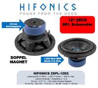 Hifonics ZSPL12D2 30 Cm (12") SPL Subwoofer 2 + 2 Ohm, 1800 Watt