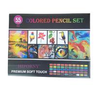 HIFORNY Lot de 55 crayons de couleur pour adultes - 50 crayons de couleur souples avec carnet de croquis, livre de coloriage, mélangeur, taille-crayon et nuancier - dans une boîte cadeau et un étui à