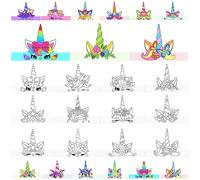 Hifot DIY Masque Enfant Licorne, Couronne Masques pour Enfants Animaux, Blanche Masques à Colorier pour Cosplay Activités Manuelles Enfants Carnaval Activité Anniversaire (12 Pièces)