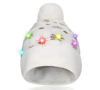 Hifot LED Light Up Bonnet Chapeau Beanie Hat Knit Cap Bonnet de Noël Lumineux et coloré de Noël Bonnet en Bonnet tricoté (Neige Blanche)