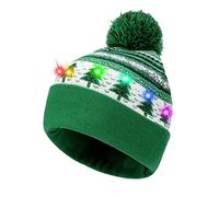 Hifot LED Light Up Bonnet Chapeau Beanie Hat Knit Cap Bonnet de Noël Lumineux et coloré de Noël Bonnet en Bonnet tricoté (Arbre de Noël Vert)