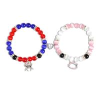 Hifot Magnétique Bracelet Couple Amoureux pour 2, Kitty Spider Bracelet d'amitié Fille Argent Bracelet Connecté Couple Femme Homme Meilleure Amie Cadeau St Valentin Anniversaire