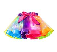 Hifot Tutu Jupe LED pour Fille, Lumineuse Jupe Danse de Ballet de Paillettes étoiles Tulle Ballet Fille,Jupe Enfants Fille Princess
