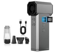 Hifound Souffleur Air Comprimé 2-en-1 - 130 000 TR/min, 100 Vitesses & Affichage LED, Dépoussiérant Puissant Électrique avec Batterie 8000mAh pour PC, Voiture, Clavier - 3 Buses Mini Soufflette