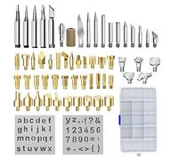 HIFROM Kit complet de 61 pièces de rechange pour fer à souder, pointes à souder et pochoirs pour gaufrer, brûler du bois, outils de sculpture, accessoires de gravure, bois et cuir