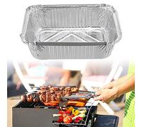 hifrom Lot de 30 moules à barbecue en aluminium - Jetables - Rectangulaires - Parfait pour rôtir, cuisiner, cuire - 130 x 100 x 40 mm - Sans couvercle