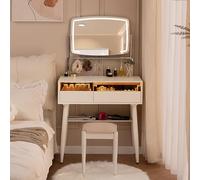 HIFRQVVC Commode et Meuble de Maquillage, Ensemble de vanité Maquillage avec Miroir et Tabouret for Petits espaces, Rangement, Plusieurs Tailles(101x39x80cm)
