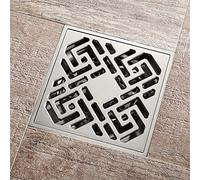 HIFRQVVC Couvercles de Drain extérieurs, Siphon de Sol carré en Laiton avec crépine for Salle de Bain, Douche, Cuisine, extérieur