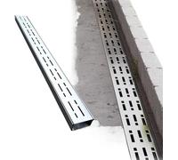 HIFRQVVC Grille de canalisation en Acier Inoxydable, Drain de tranchée en Acier Inoxydable, Filtre Ravin tempête, Pluie, Neige, Feuilles, débris, Plusieurs Tailles(3.8cm Hole,LxWxH-100x15x8cm)