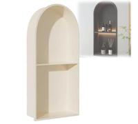 HIFRQVVC Niche de Rangement en Acier Inoxydable, La Douche de voûte d'acier Inoxydable étagère la tuile Multicolore imperméable Libre 2 3 Couches for l'hôtel à Maison(Bianco Sporco Con Luce,2 Layer)