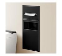 HIFRQVVC Niche de Rangement en Acier Inoxydable, Stainless Steel Shower Caddy Trash Can Shelves No Tile Install Multicolor Multiple Sizes(Black,60x28x13.5cm)