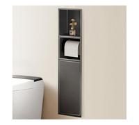 HIFRQVVC Niche de Rangement en Acier Inoxydable, Stainless Steel Shower Caddy Trash Can Shelves No Tile Install Multicolor Multiple Sizes(Grey,80x18x12.5cm)