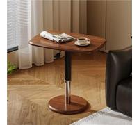 HIFRQVVC Table d'appoint en Forme de C réglable en Hauteur, Table d'appoint roulante à Hauteur réglable 57,5-78 cm avec Plateau Rotatif Ovale for Ordinateur Portable