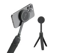 hiftCam SnapGrip Poignée d'alimentation mobile avec bouton d'obturateur sans fil - Support magnétique qui se fixe sur n'importe quel téléphone - Powerbank intégré avec chargement sans fil Qi (noir