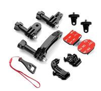 Higatful Bras d'extension rotatif pour casque Insta360 X5 X4 X3, GoPro Hero 13 Session Noir Argent, DJI OSMO 5 Pro Action Camera Kit d'accessoires de moto avec menton incurvé