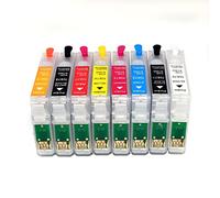 HIGGEL Accessoires d'imprimante Compatible avec Epson Stylus Photo R1900 1900 Cartouche d'encre de Recharge avec Puce Arc pour T0870-T0879