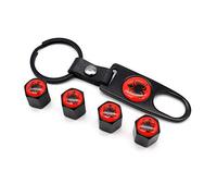 HIGGER 5pcs / Ensemble Anti-vol Voiture Pneu Roue Valve Valve tiges Albanie Drapeau Style air Caps avec Boucle en Cuir clé en Alliage de Zinc