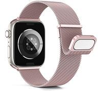 Higgs Métal Bracelet Compatible avec Bracelets Apple Watch 38mm 40mm 41mm 42mm 44mm 45mm 46mm 49mm Femme,Bracelet Double Magnétique pour iWatch Series 11 10 9 8 7 6 5 4 3 2 1 SE Ultra, Metal Milanais