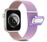 Higgs Métal Bracelet Compatible avec Bracelets Apple Watch 38mm 40mm 41mm 42mm 44mm 45mm 46mm 49mm Femme,Bracelet Double Magnétique pour iWatch Series 11 10 9 8 7 6 5 4 3 2 1 SE Ultra, Metal Milanais