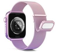 Higgs Métal Bracelet Compatible avec Bracelets Apple Watch 38mm 40mm 41mm 42mm 44mm 45mm 46mm 49mm Femme,Bracelet Double Magnétique pour iWatch Series 11 10 9 8 7 6 5 4 3 2 1 SE Ultra, Metal Milanais