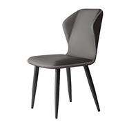 High Back Padded Faux Leather Dining Chairs for Office Living Room Kitchen Bedroom - Stylish Comfort (Gray Set of 2)