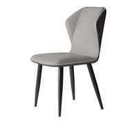 High Back Upholstered Synthetic Leather Dining Chairs for Office Living Room Dining Room Kitchen Bedroom - Light Gray Set of 2