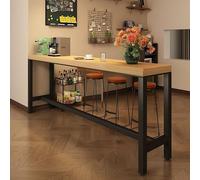 High Bar TableKitchen Breakfast Bar Grande table à manger pour la cuisine et la salle de séjour, design en bois élégant parfait pour le divertissement et la décoration moderne