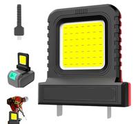 High Brightness Floodlight - for All Power Tool Batteries, Outdoor Cordless LED Work Light, 2000 Lumen Flashlight, Adjustable Job Site Working Lights for Workshop Garage, Construction Site (red)