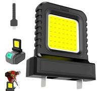 High Brightness Floodlight - for All Power Tool Batteries, Outdoor Cordless LED Work Light, 2000 Lumen Flashlight, Adjustable Job Site Working Lights for Workshop Garage, Construction Site (black)