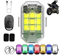 High Brightness Wireless LED Strobe Light,7 Colors USB Rechargeable Flashing Lights with Remote Control,Waterproof Anti-Collision Night Signal Light for Car,Motorcycle,Bike,Drone. (Single Light)