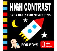 High Contrast Baby Book for Newborns, For Boys 3+ months: Infants Activity with First Colors for Early Learning, Brain and Eye Development | New Baby Gift Idea