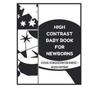 High Contrast Baby Books for Newborn - Visual Stimulation for Babies - Mixed Patterns: Sensory Book for Newborns