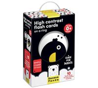 Banana Panda Banana Panda 10 Cartes Livre de bébé à contraste élevé avec 20 images / Livret de jouet pour bébé noir et blanc à partir de 0 mois - 9x14cm
