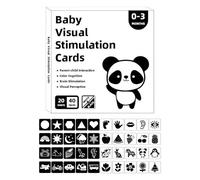 High Contrast Flash Cards, Portable Visual Stimulation Black and White Activity Card, Adorable Compact Flashcards Brain Development, Baby Sensory Cards for 0 to 3 Months