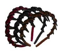 High Cranium Women’s Headbands, Fashionable Wide Hairband Accessory, Ideal for Weddings, Parties, Gatherings, Dinner Dates, Festivals, and Stylish Outings, 15x13x3cm Black Red Dark Brown
