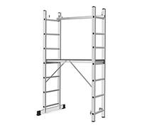 MonMobilierDesign HIGH Echelle 2 plans en aluminium modulable échafaudage escabeau plateforme de travail 7 marches G