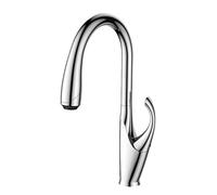 High End Touch Black Kitchen Faucet Brass Pull Out Design Three Function Single Handle Cold And Hot Dual Control Sink Faucet(Black Chrome T,G3/8)