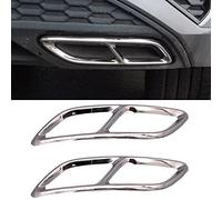HIGH FLYING pour A3 S Line 8Y 2020-2023 Arrière Silencieux D'Échappement Tip Extrémité Tuyau Moulures Accessoire Auto 2 pièces (Argent)