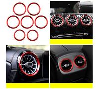 HIGH FLYING pour Classe A W177 V177 2019-2025/ CLA C118 2019-2024 Alliage d'aluminium Sortie d'air Sortie d'aération Climatiseur Decotative Couvercle Accessoire Auto 7 pièces (Rouge)