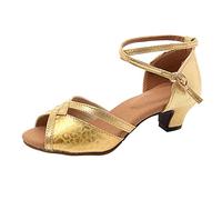 High for Women Dance Latin Open Toe Talons avec Sangle Strap Satin Ballroom Practice Performance Chaussures